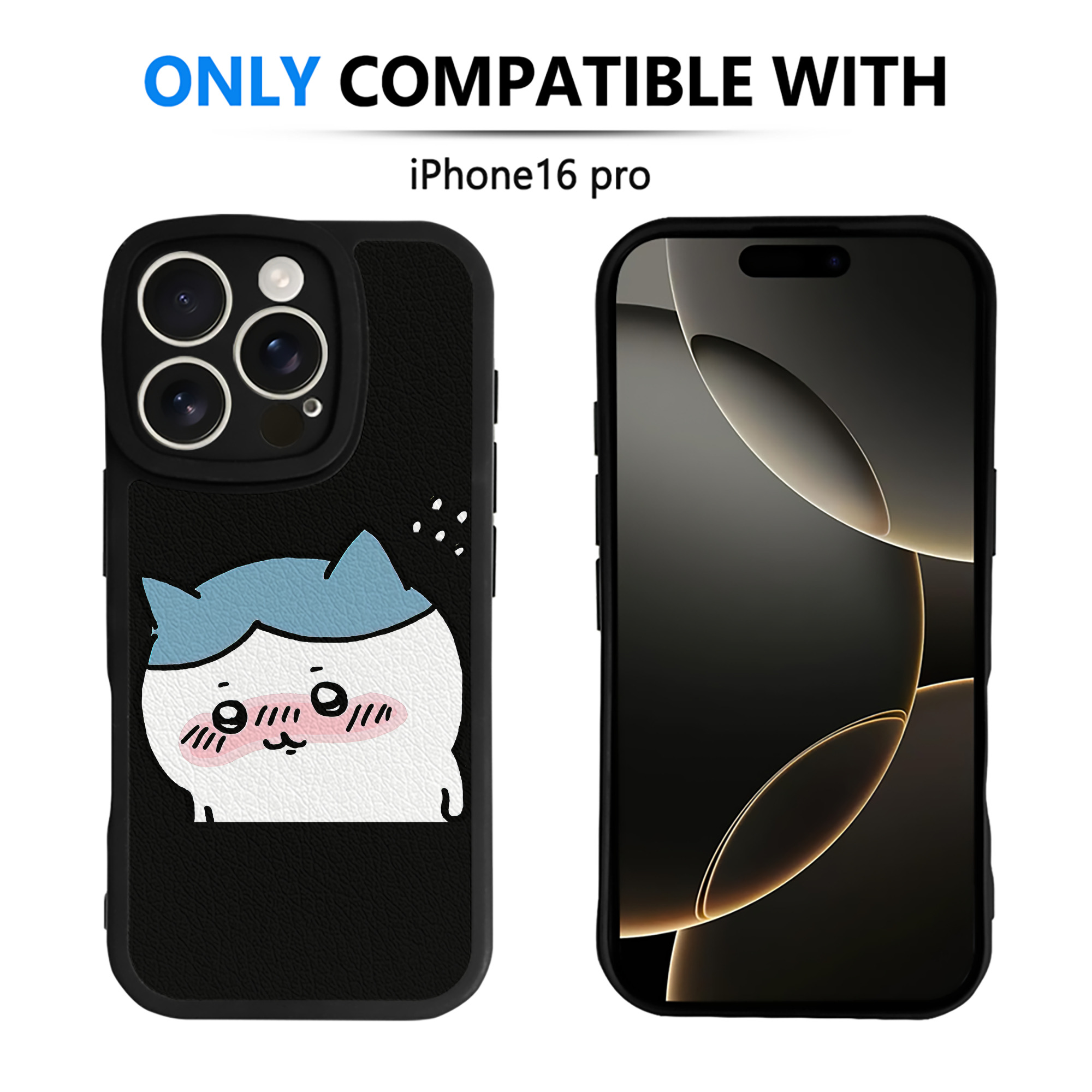 （画像用） ちいかわ ハチワレ Chii-kawa hachiware 【iPhone 16シリーズ対応】シリコンスマホケース（レザー調） 材質：シリコン